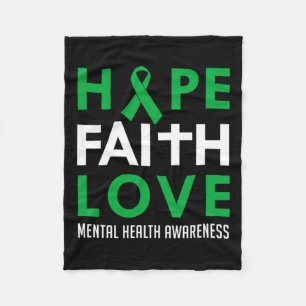 Manta Polar Faith Love Green Ribbon Mental Health Awareness