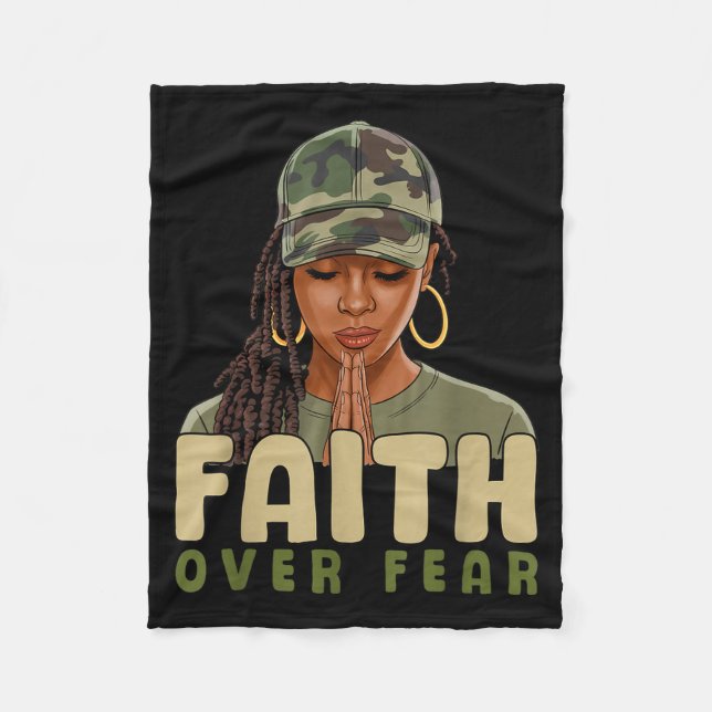 Manta Polar Faith Over Fear Christian Camo African American Af (Anverso)
