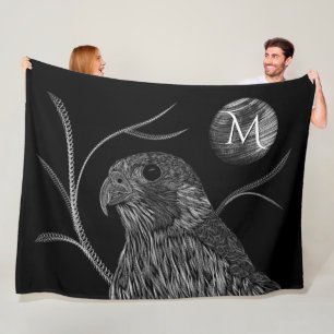 Manta Polar Falcon Full Moon Monograma Negro