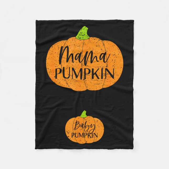 Manta Polar Fall Halloween Thanksgiving Mama And Baby Pumpkin  (Anverso)