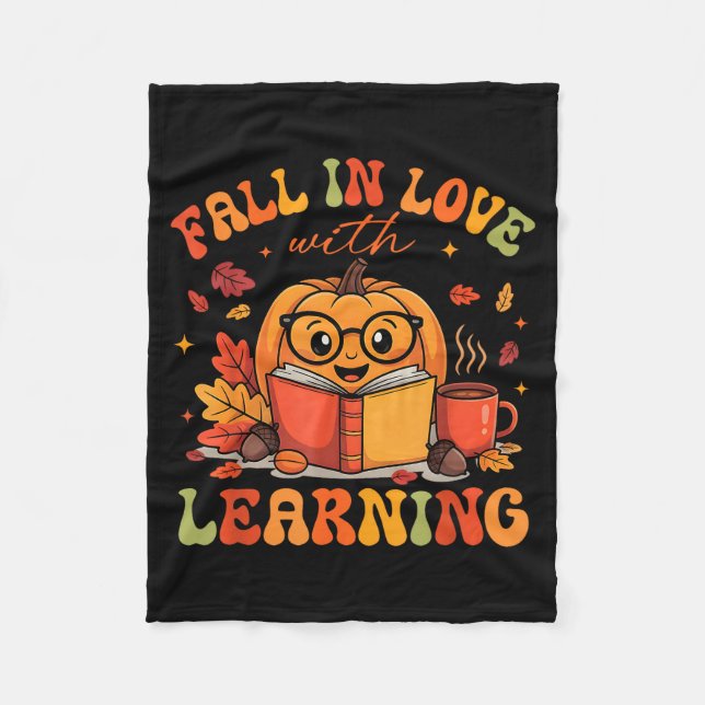 Manta Polar Fall In Love With Learning Autum Thanksgiving Teac (Anverso)
