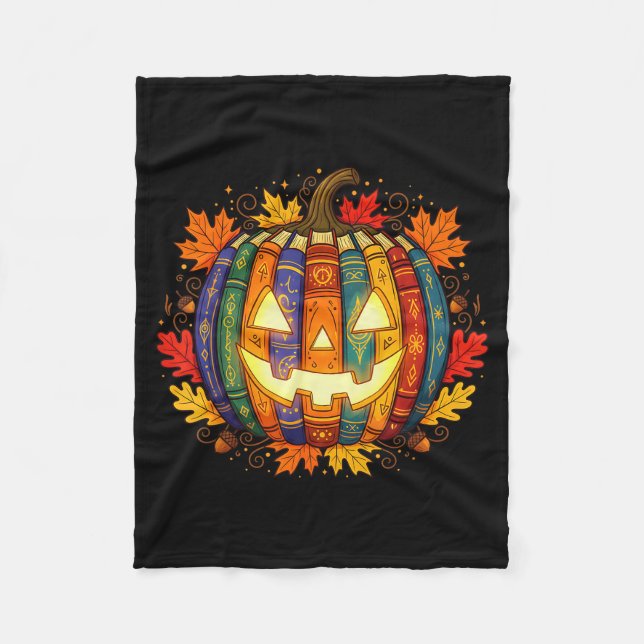 Manta Polar Fall Pumpkin Book Lover, Soky Librarian Teacher Ha (Anverso)