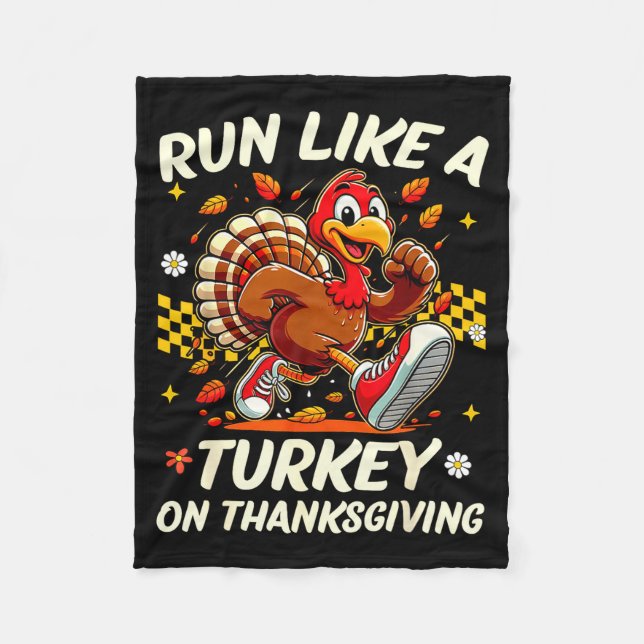 Manta Polar Fall Vibes Turkey Trot Run Like A Turkey On Thanks (Anverso)