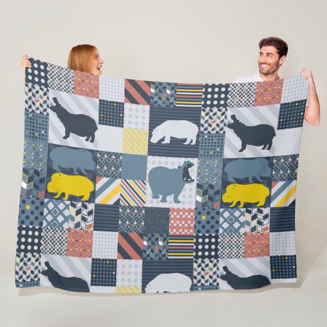 Manta Polar Falso edredón de los hipopótamos (In situ)