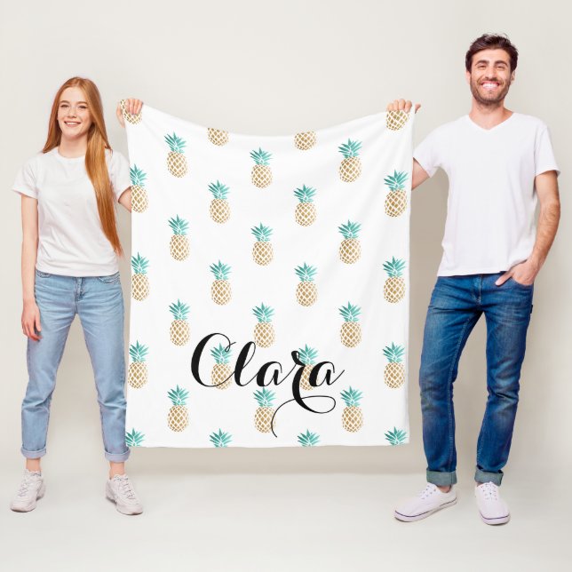 Manta Polar falso modelo de la piña del oro del verano fresco (In situ)