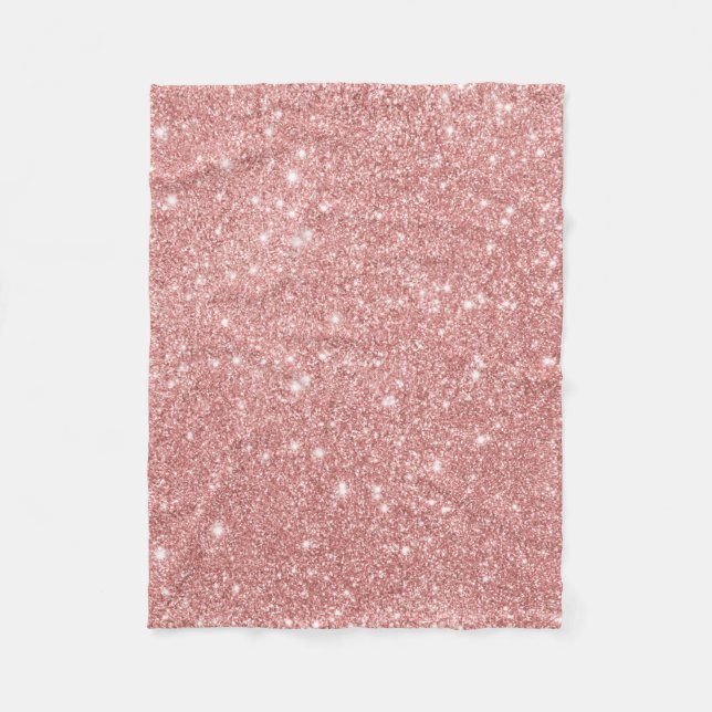 Manta Polar Falso oro subió purpurina de lujo elegante (Anverso)