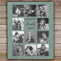 Familia 11 Collage de fotos Dusty Green Fleece Bla