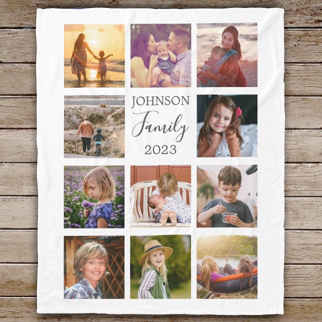 Manta Polar Familia 11 Collage de fotos Masa de la Fleece Negr (Subido por el creador)