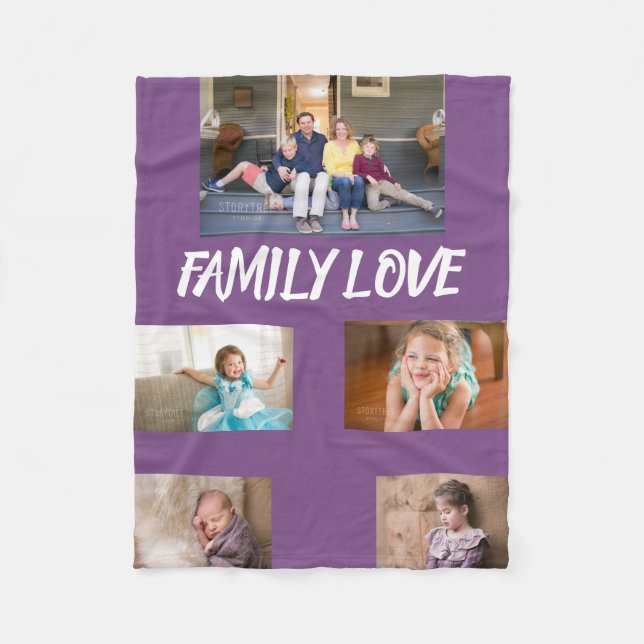 Manta Polar Familia Amor Blanco Amado Fuente 5 fotos (Anverso)