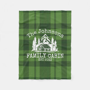 Manta Polar Familia Cabina Green Plaid Thalbe Nombre Personali