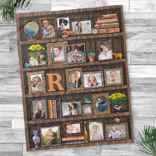 Manta Polar Familia Collage de fotos Antiguo Bookcase Personal