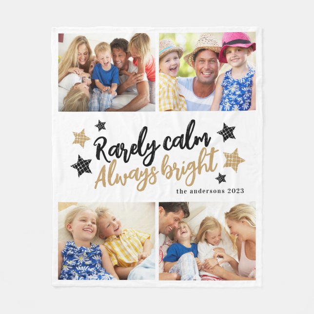 Manta Polar Familia Collage de fotos múltiple calmo brillante (Anverso)