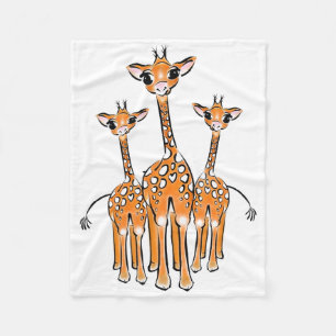Manta Polar Familia Cute Giraffe dibujando animales de safari