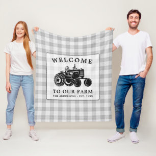 Manta Polar Familia De Bienvenida Tractor De Granjas Placa Bla