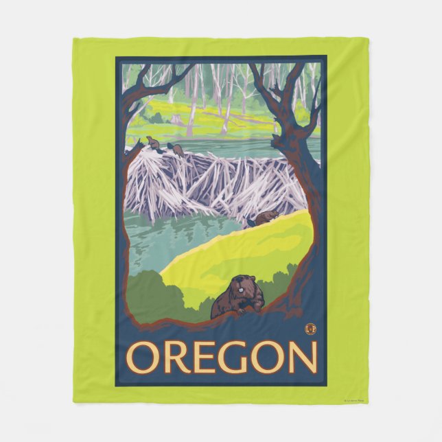 Manta Polar Familia de castores (Anverso)