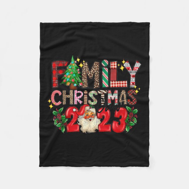 Manta Polar Familia de Navidades Retro Familiares 2023 (Anverso)