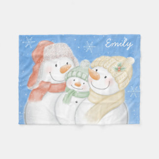 Manta Polar Familia de Nieve Cuta
