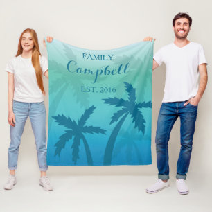 Manta Polar Familia de Personalizados tropicales Aqua Blue Pal