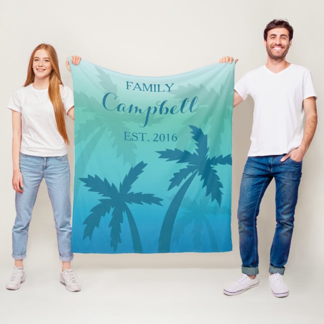 Manta Polar Familia de Personalizados tropicales Aqua Blue Pal (In situ)