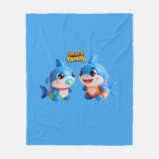 Manta Polar Familia de tiburones linda 3D Personaje de dibujos