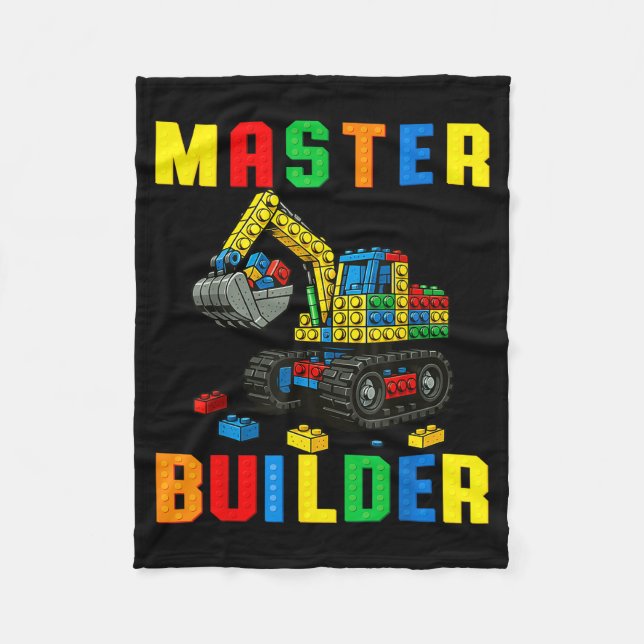 Manta Polar Familia Divertida Maestro Constructor Bloques De C (Anverso)