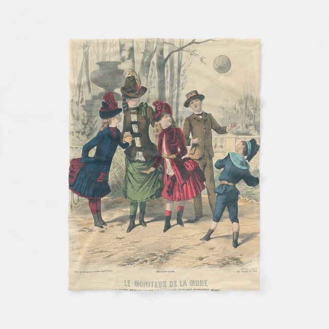 Manta Polar Familia Infantil Vieja Victoriana (Anverso)