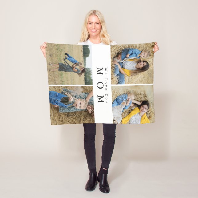 Manta Polar Familia madre Collage de fotos personalizada perso (In situ)