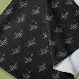 Manta Polar Familia Monogramada Negra