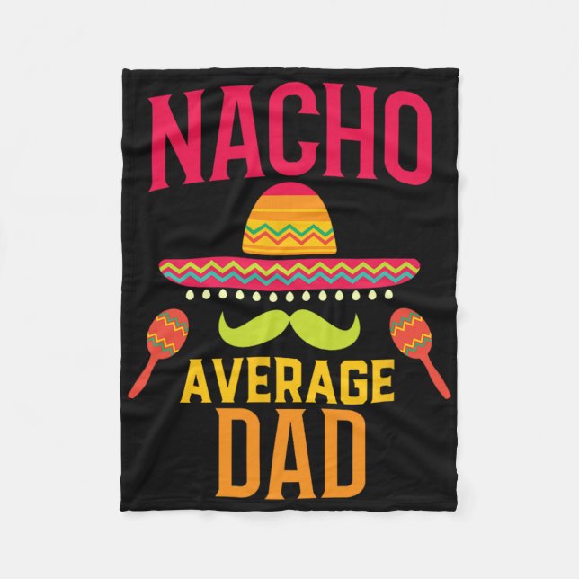 Manta Polar Familia Nacho Promedio de Papá Que Coincide Cinco  (Anverso)