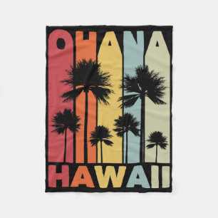 Manta Polar Familia Ohana Hawaiano Retro Hawái Tropical Verano
