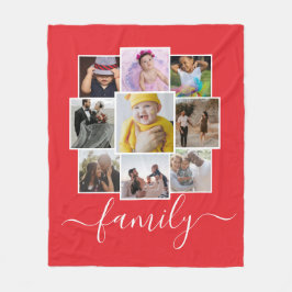 Manta Polar Familia personalizada de Collage de fotos de texto