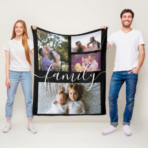 Manta Polar Familia Personalizado DIY personalizada de collage