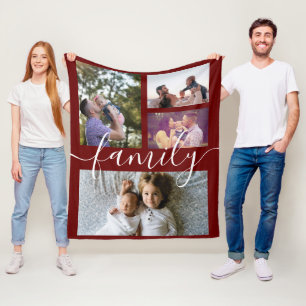 Manta Polar Familia Personalizado DIY personalizada de collage