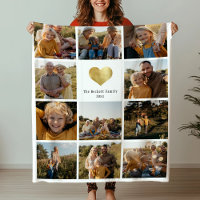 Familia personalizado multifoto Keepsake Gold Hear