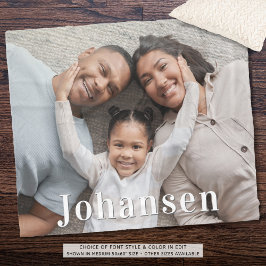 Manta Polar Familia simple Nombre una foto