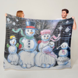 Manta Polar Familia Snowman