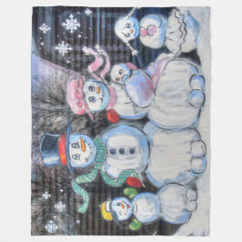 Manta Polar Familia Snowman