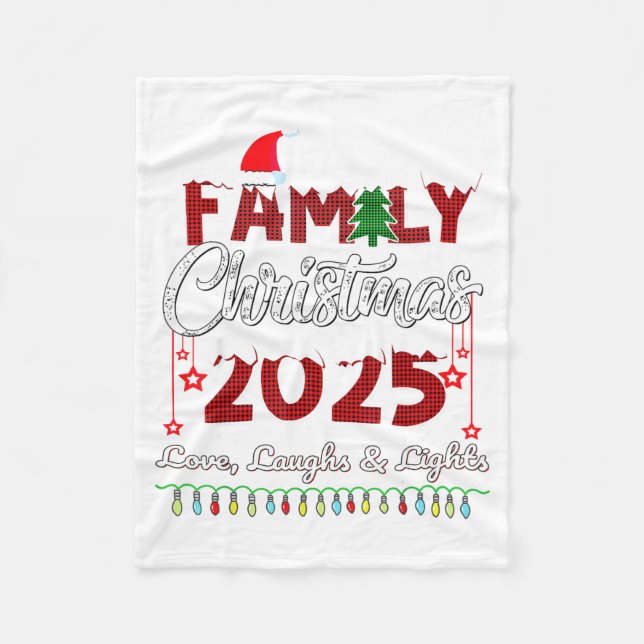 Manta Polar Family Christmas 2025 Love, Laughs And Lights Holi (Anverso)