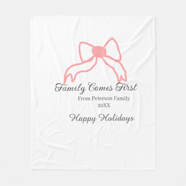 Manta Polar Family comes first red bow family name holidays (Anverso)