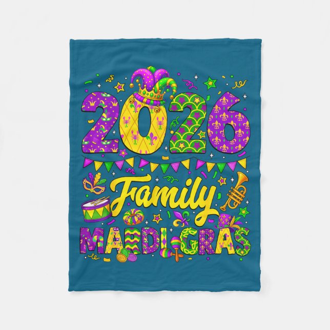 Manta Polar Family Mardi Gras 2026 Fat Tuesday Family Matching (Anverso)