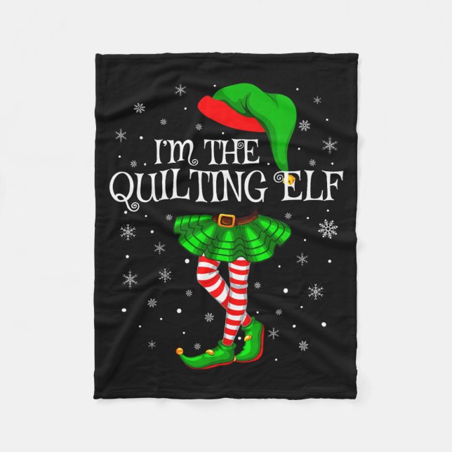 Manta Polar Family Matching Women Girls I'm The Quilting Elf C (Anverso)