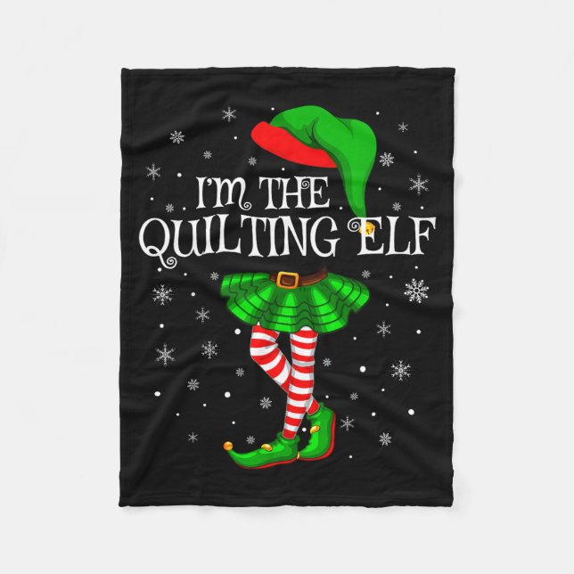 Manta Polar Family Matching Women Girls I'm The Quilting Elf C (Anverso)
