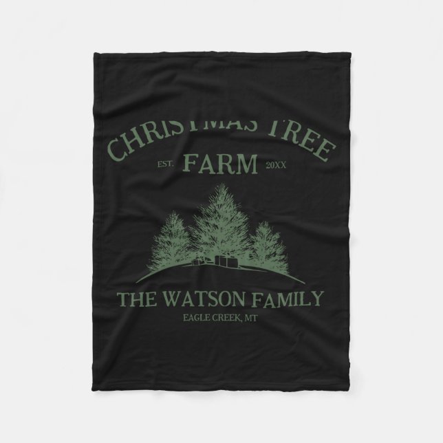 Manta Polar Family Name Christmas Tree Farm Retro  (Anverso)