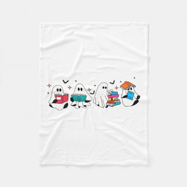 Manta Polar Famoso fantasma leyendo libros de lectura profesor (Anverso)