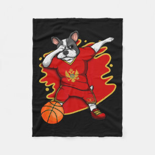 Manta Polar Fan de baloncesto de Bulldog francés Montenegro Je