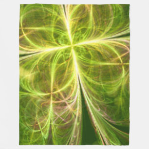 Manta Polar Fantasía abstracta cuatro deja trono amarillo verd