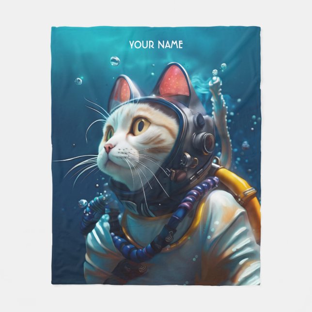 Manta Polar Fantasía Buceo de Gato (Anverso)