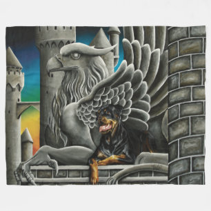 Manta Polar Fantasía de Rottweiler Dog Gargoyle