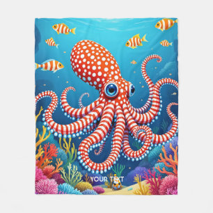 Manta Polar Fantasía en mar de pulpo a cuadros