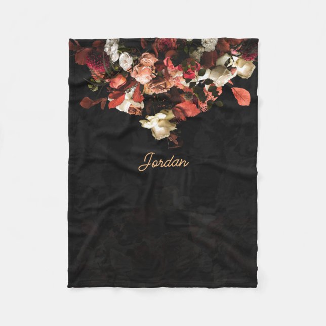 Manta Polar "Fantasía floral otoñal" (Anverso)